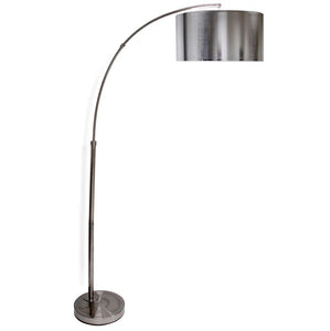 BRUSHED STEEL ARC FLOOR LAMP