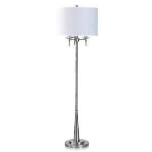 BRUSHED STEEL METAL FLOOR LAMP