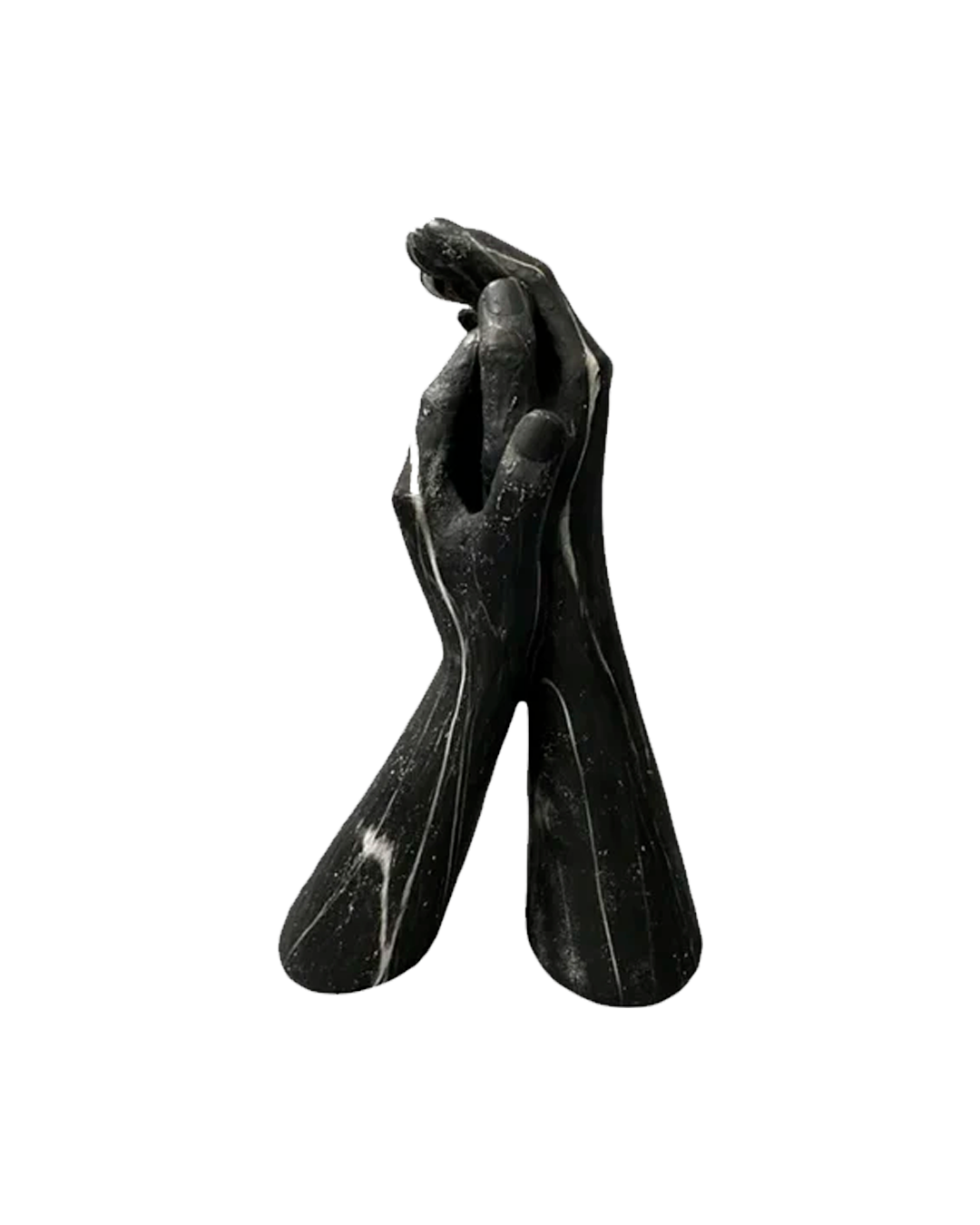 MARBLED HANDS SCULPTURE, BLACK / WHITE 13'' / -25%