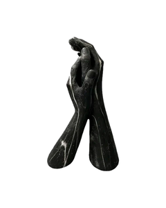 MARBLED HANDS SCULPTURE, BLACK / WHITE 13'' / -25%