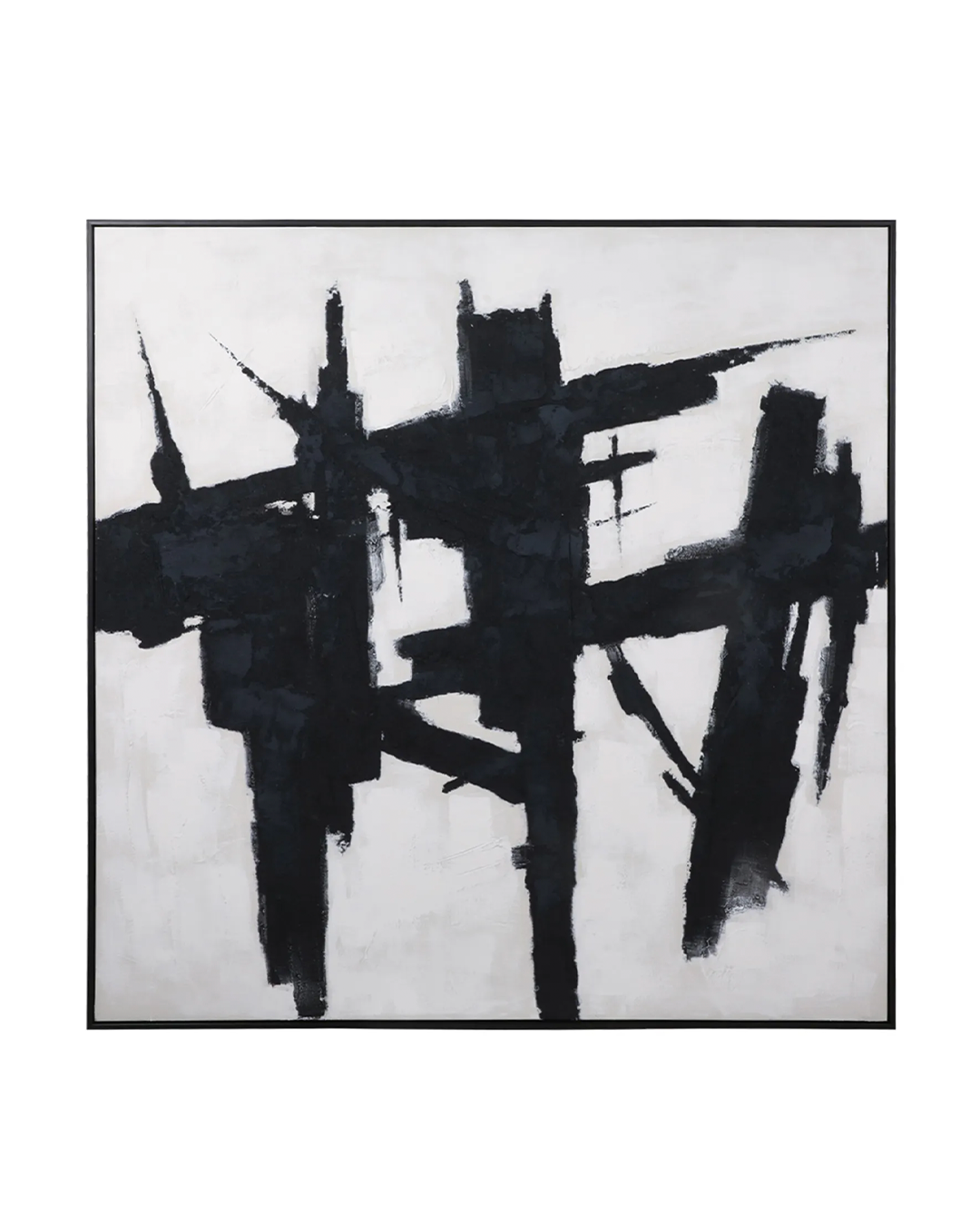 MIKUN BLK WHT HANPAINTED WALL ART