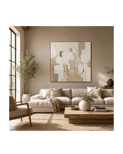 MIRNY NEUTRAL HANDPAINTED WALL ART
