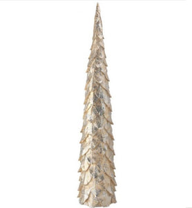 25" RSN GLITTER CHAMPAGNE LEAF TREE