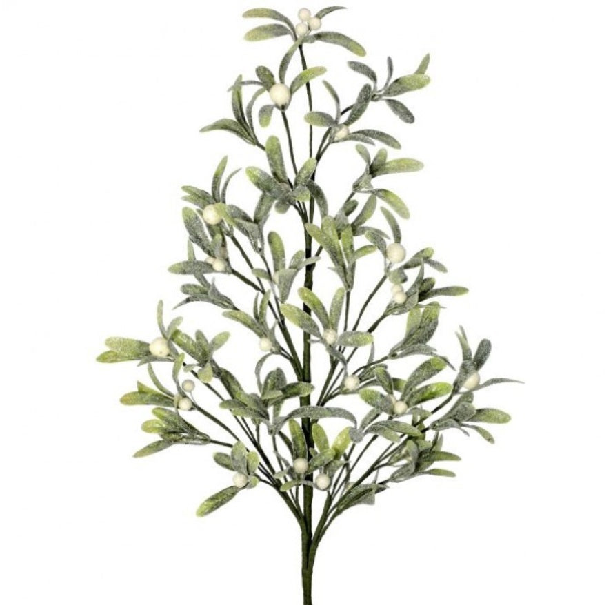 36" FROSTED WP MISTLETOE BERRY SPRAY