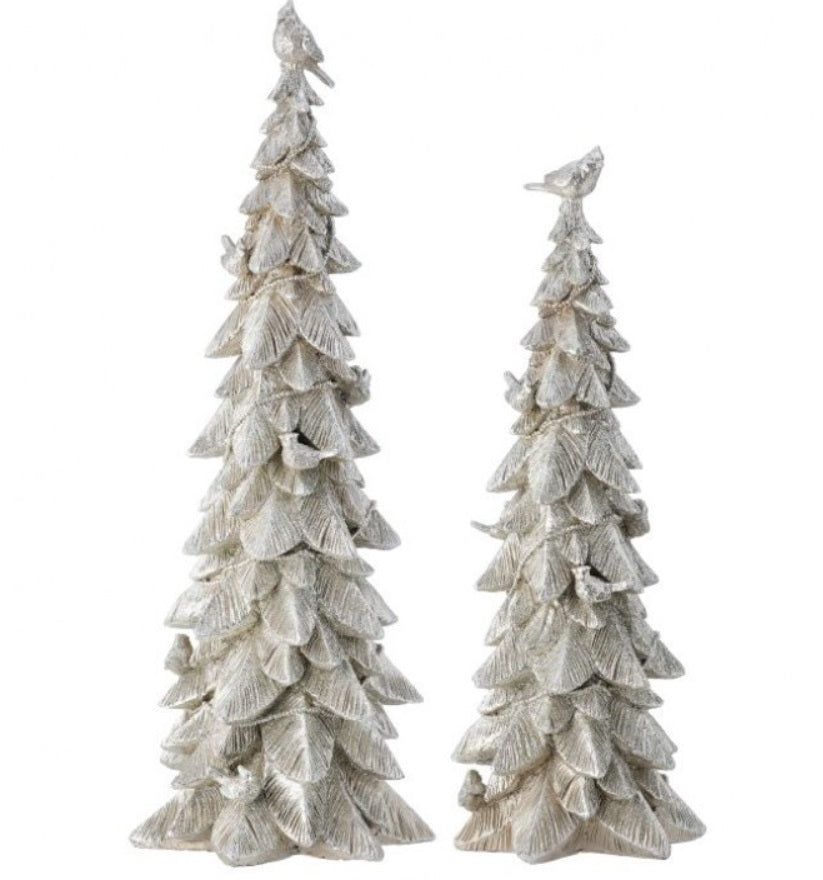 15-18"RESIN LEAF TREE W/CARDINAL C/U