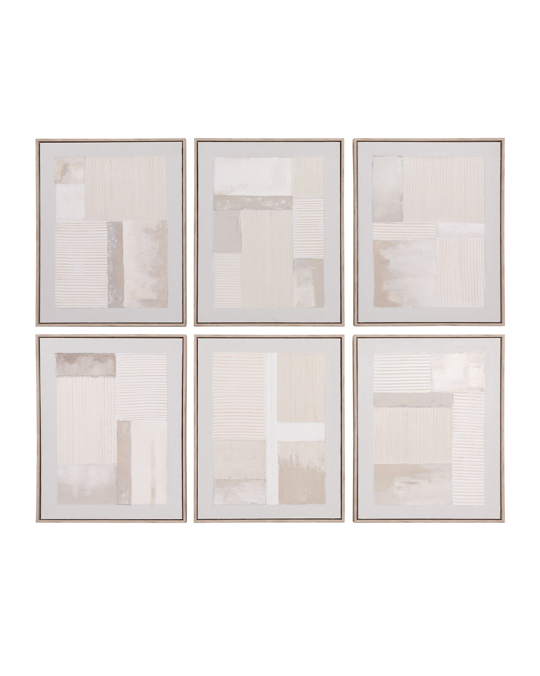 NEMAN CREAM HANDPAINTED WALL ART S/6