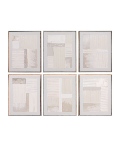 NEMAN CREAM HANDPAINTED WALL ART S/6