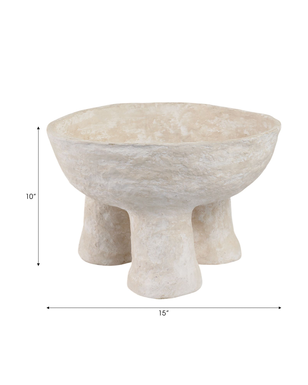 FOOTED PAPER MACHE BOWL WHITE