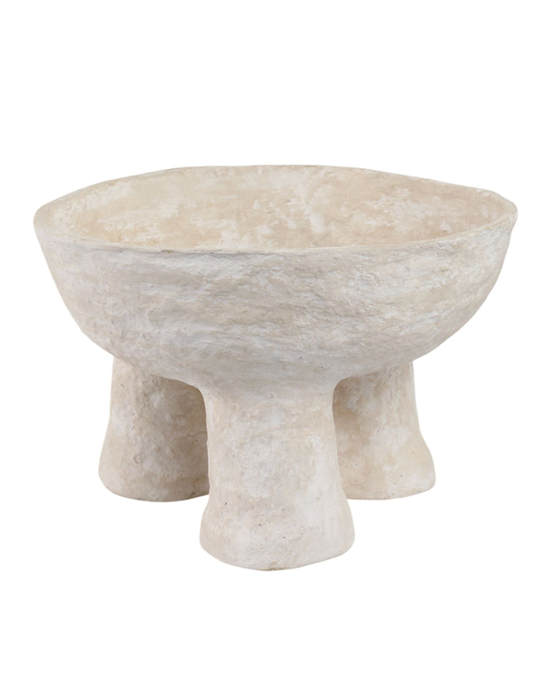 FOOTED PAPER MACHE BOWL WHITE