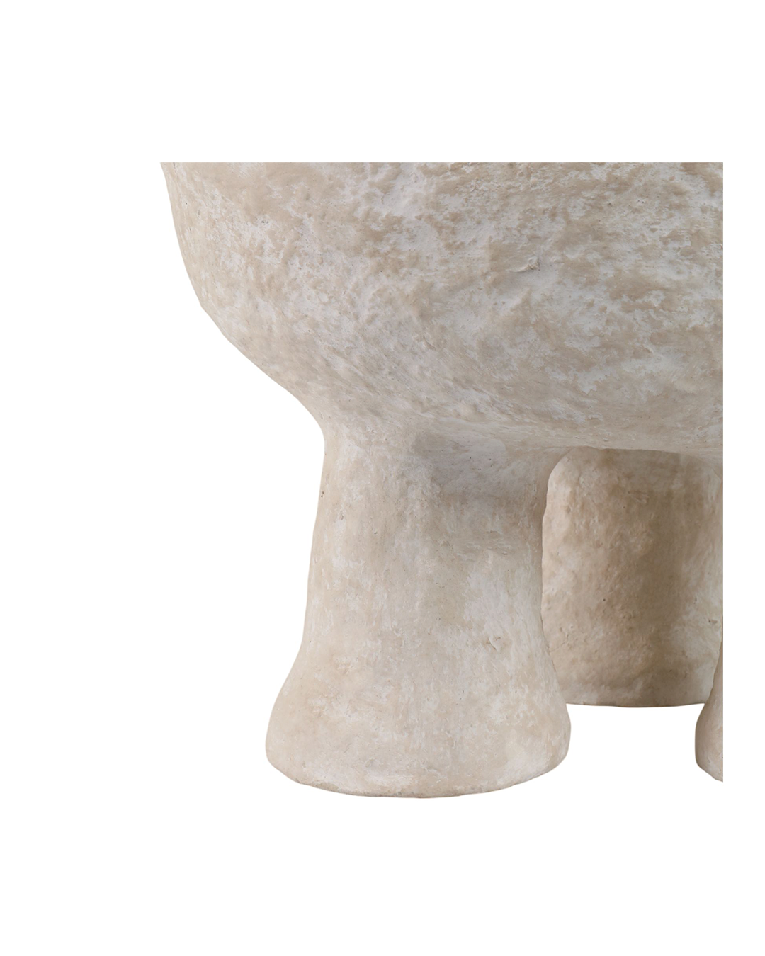 FOOTED PAPER MACHE BOWL WHITE