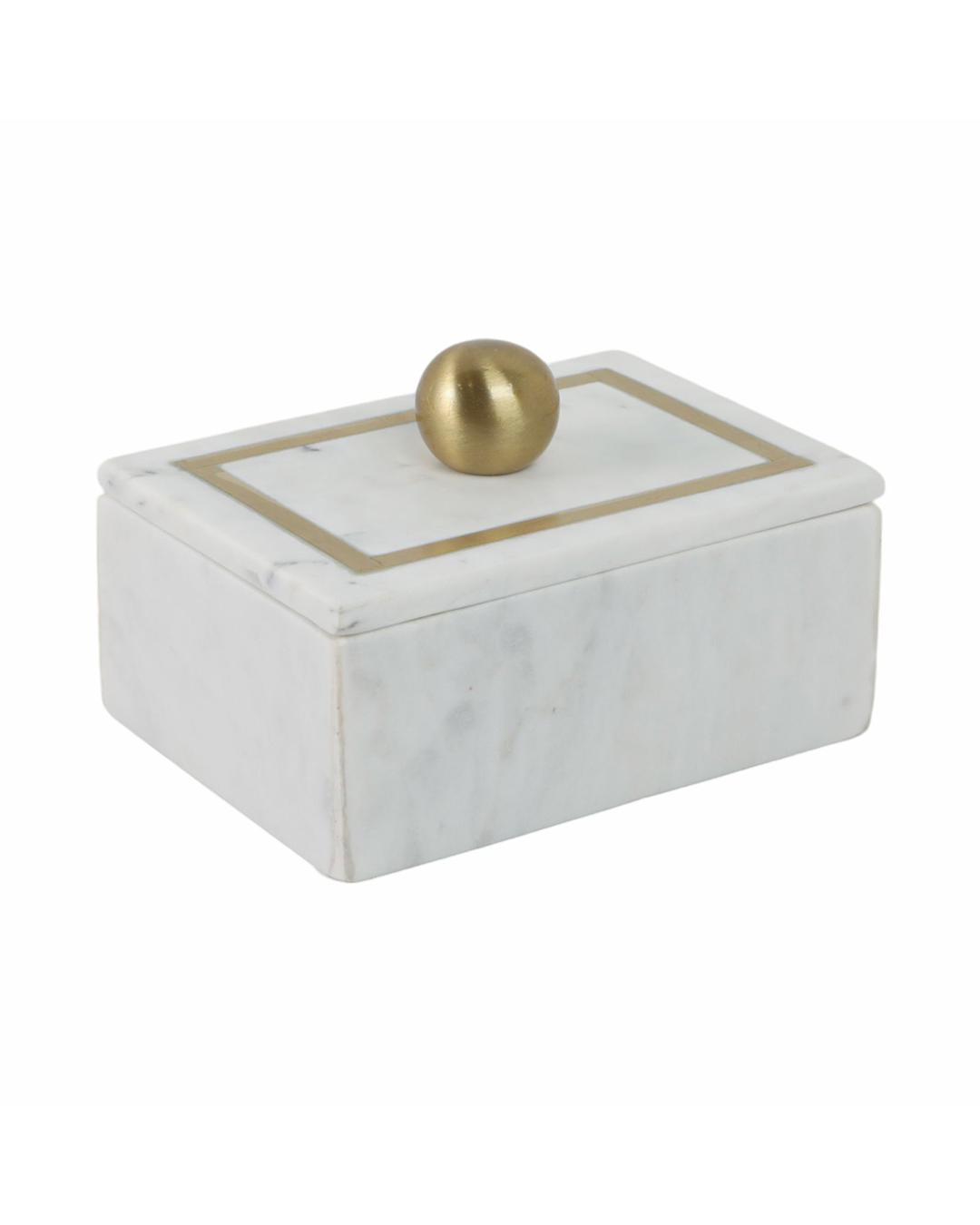 RECTANGULAR BOX - KNOB, WHITE