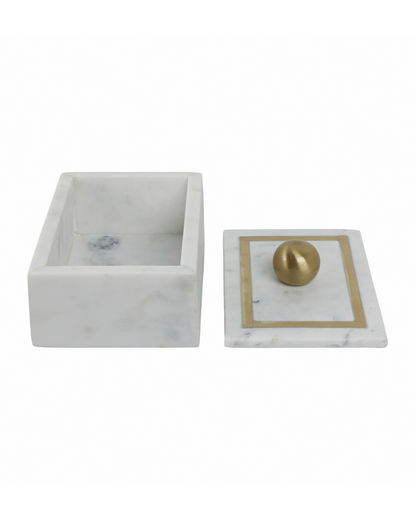 RECTANGULAR BOX - KNOB, WHITE