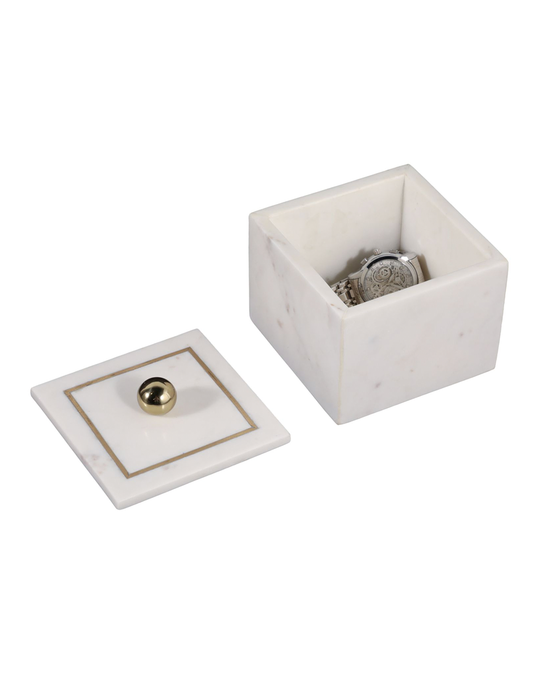 RECTANGULAR BOX - KNOB, WHITE