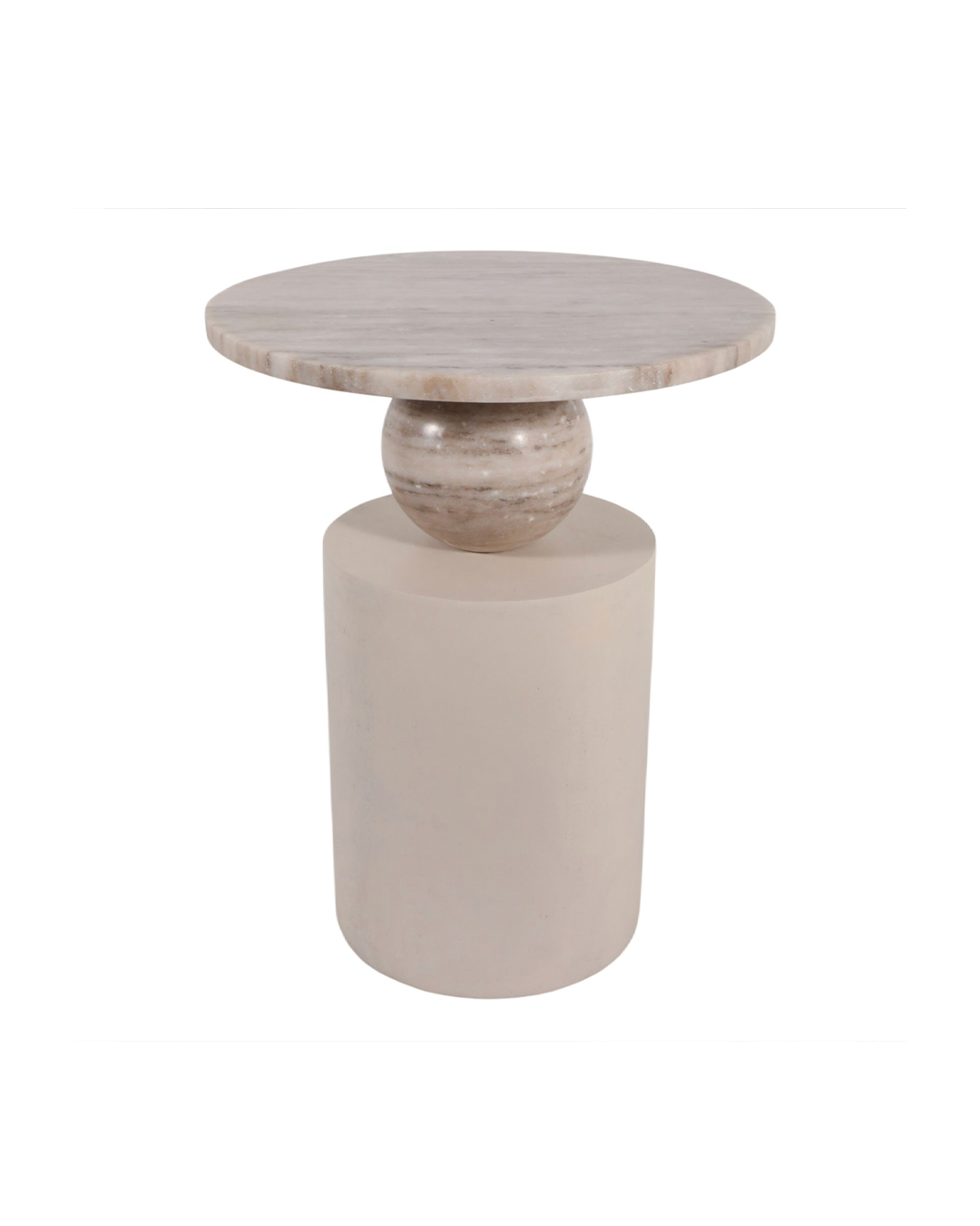 SANDUSKY WOOD MARBLE ACCENT TABLE BROWN