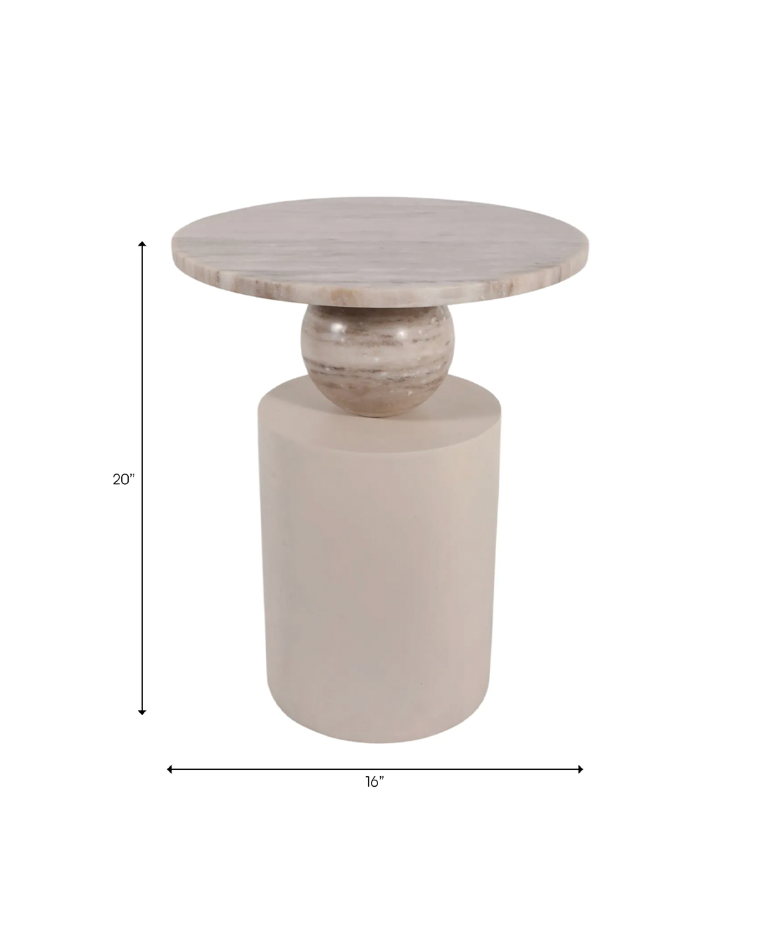 SANDUSKY WOOD MARBLE ACCENT TABLE BROWN