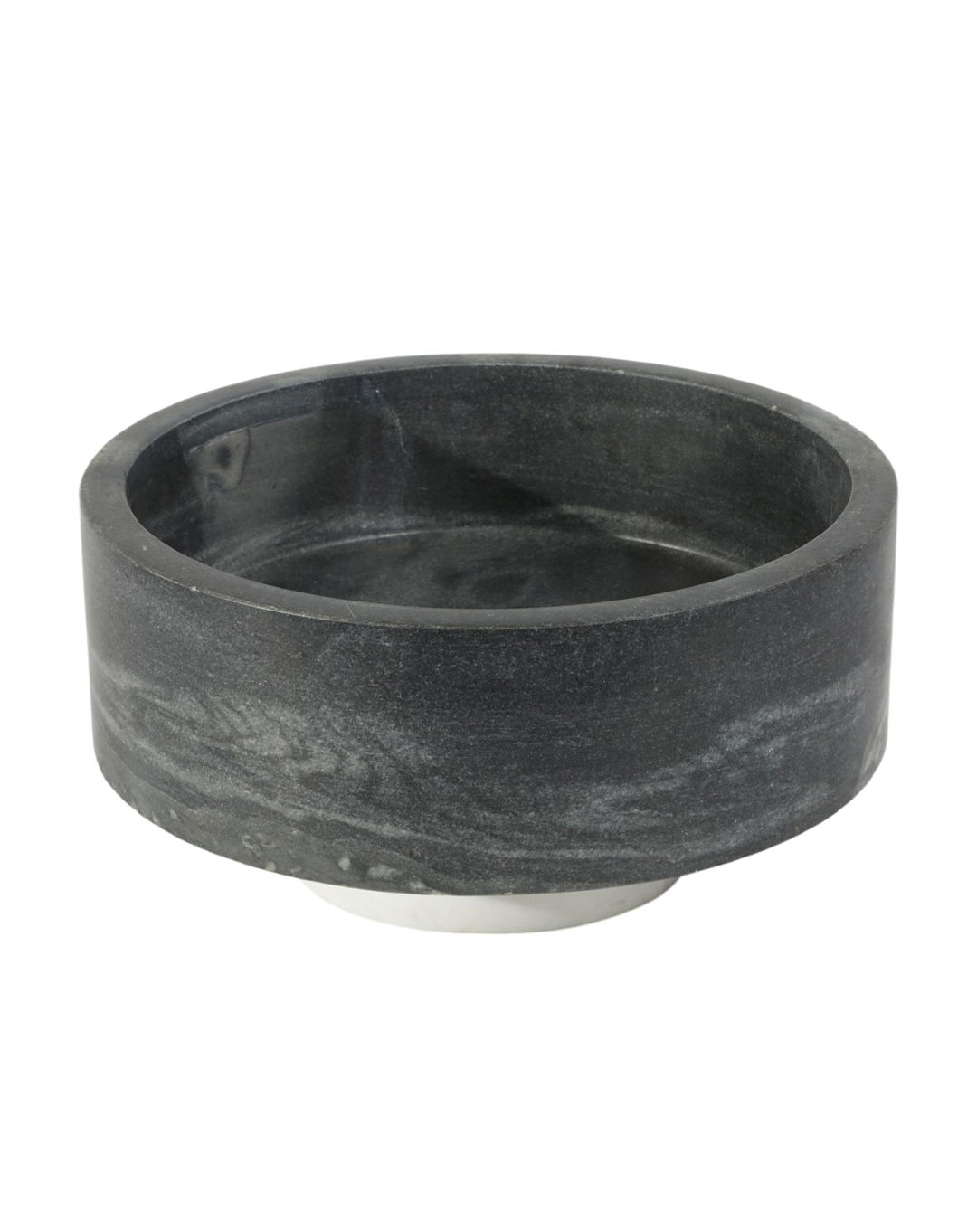 SATINE WHITE & BLACK MARBLE BOWL