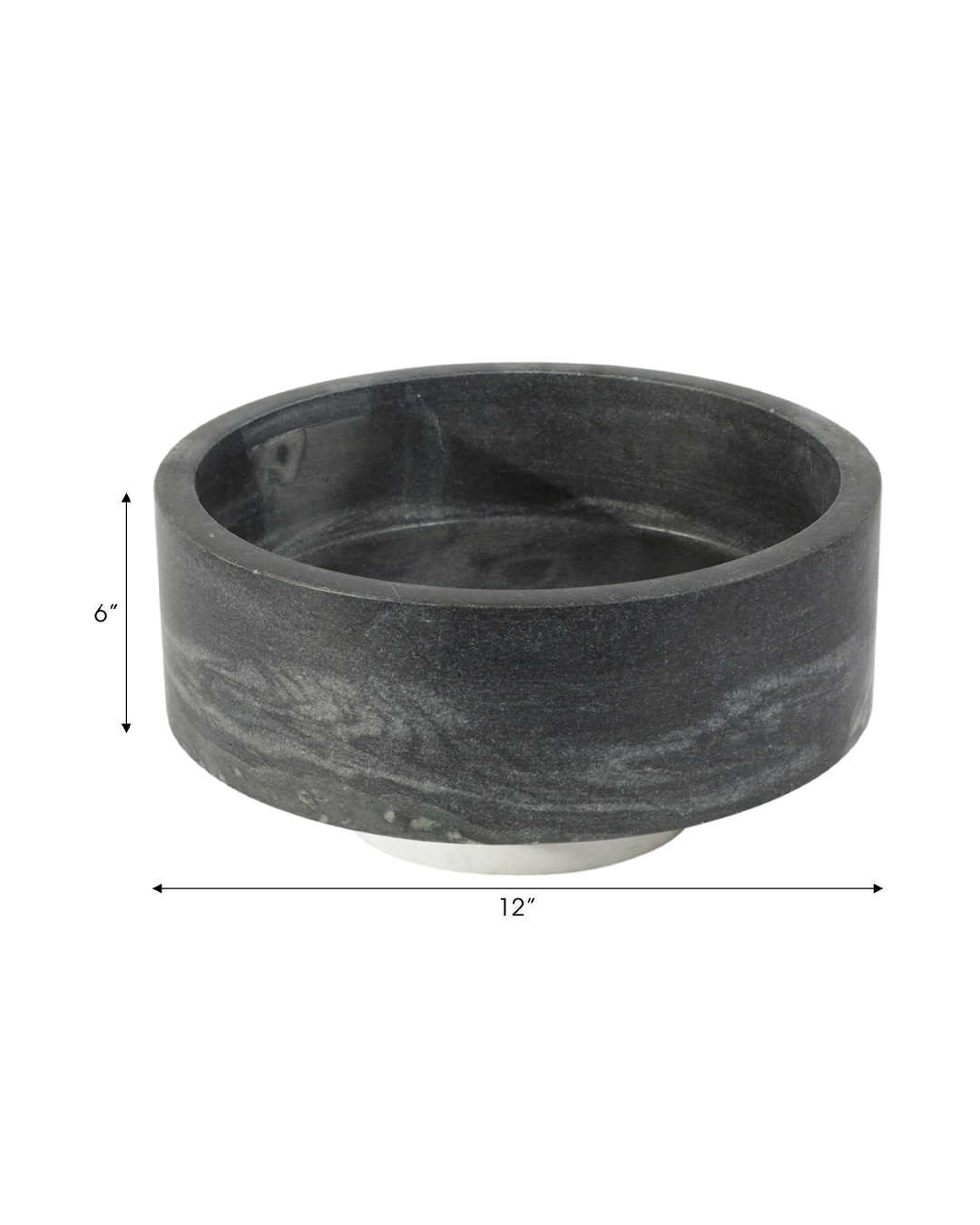 SATINE WHITE & BLACK MARBLE BOWL