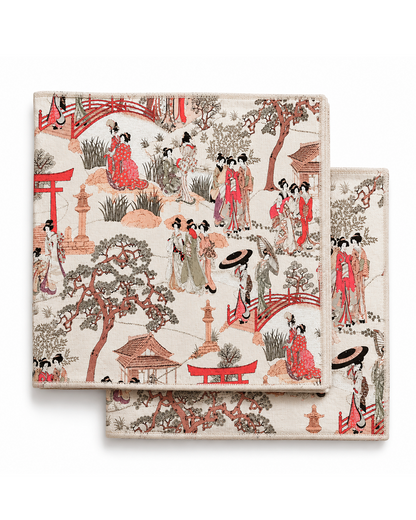 SET DE 4 SERVILLETAS NAPKINS JAPANESE GARDEN