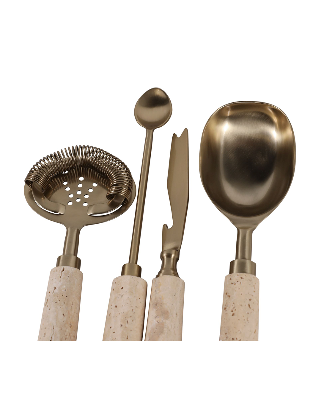 SHEFFIELD TRAVERTINE BAR TOOL SET/4