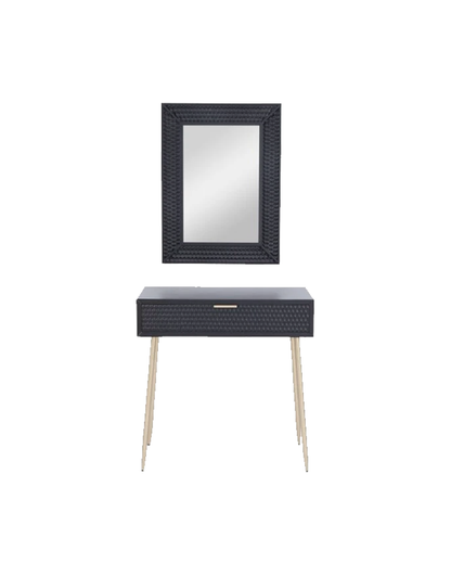 WOOD SINGLE DRAWER CONSOLE TABLE WITH MIRROR, SET OF 2 31", 31"H / -50%