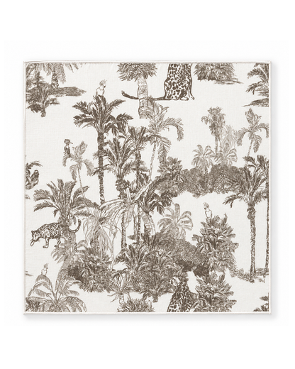 SET DE 4 SERVILLETAS NAPKINS TROPICAL TOILE MOCHA