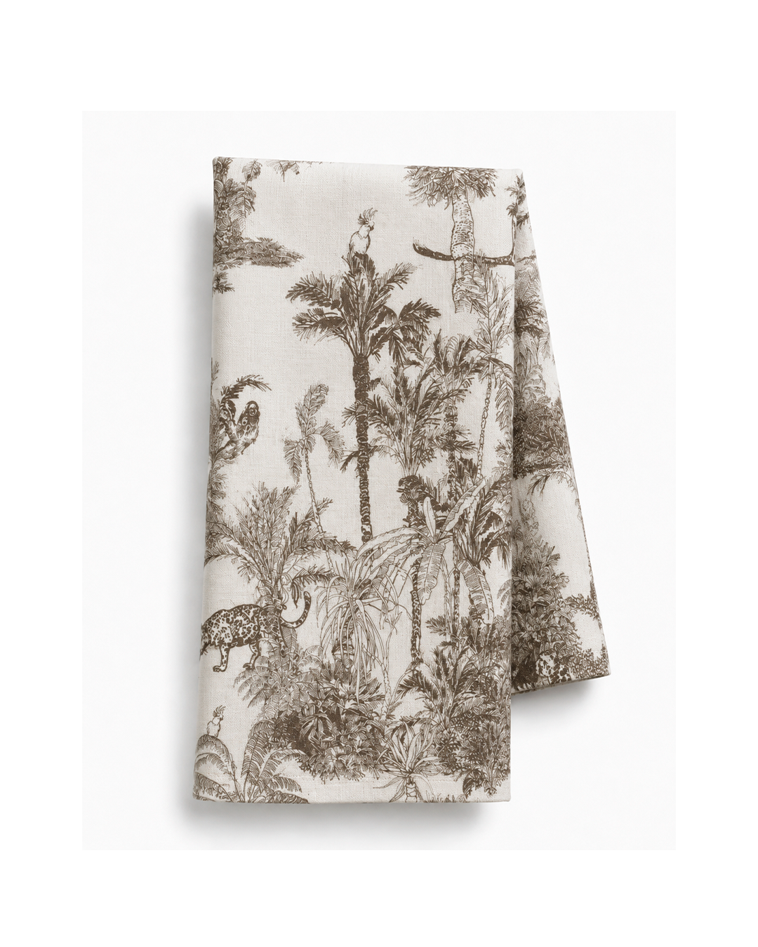 SET DE 4 SERVILLETAS NAPKINS TROPICAL TOILE MOCHA