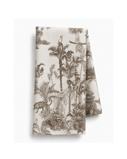 SET DE 4 SERVILLETAS NAPKINS TROPICAL TOILE MOCHA