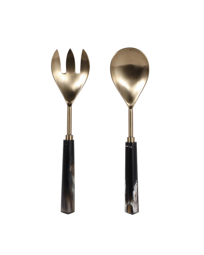 STRYKER HORN SALAD UTENSIL SET IN GIFT BOX s/2