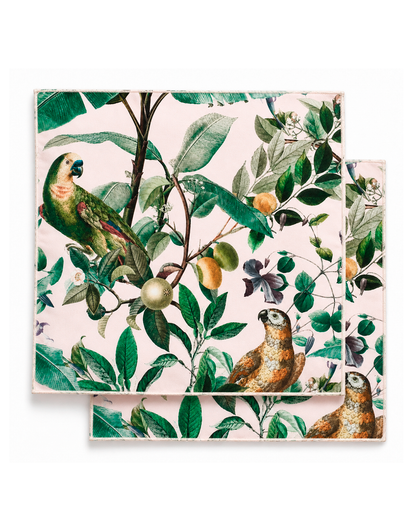 SET DE 4 SERVILLETAS NAPKINS PAPAGALLI