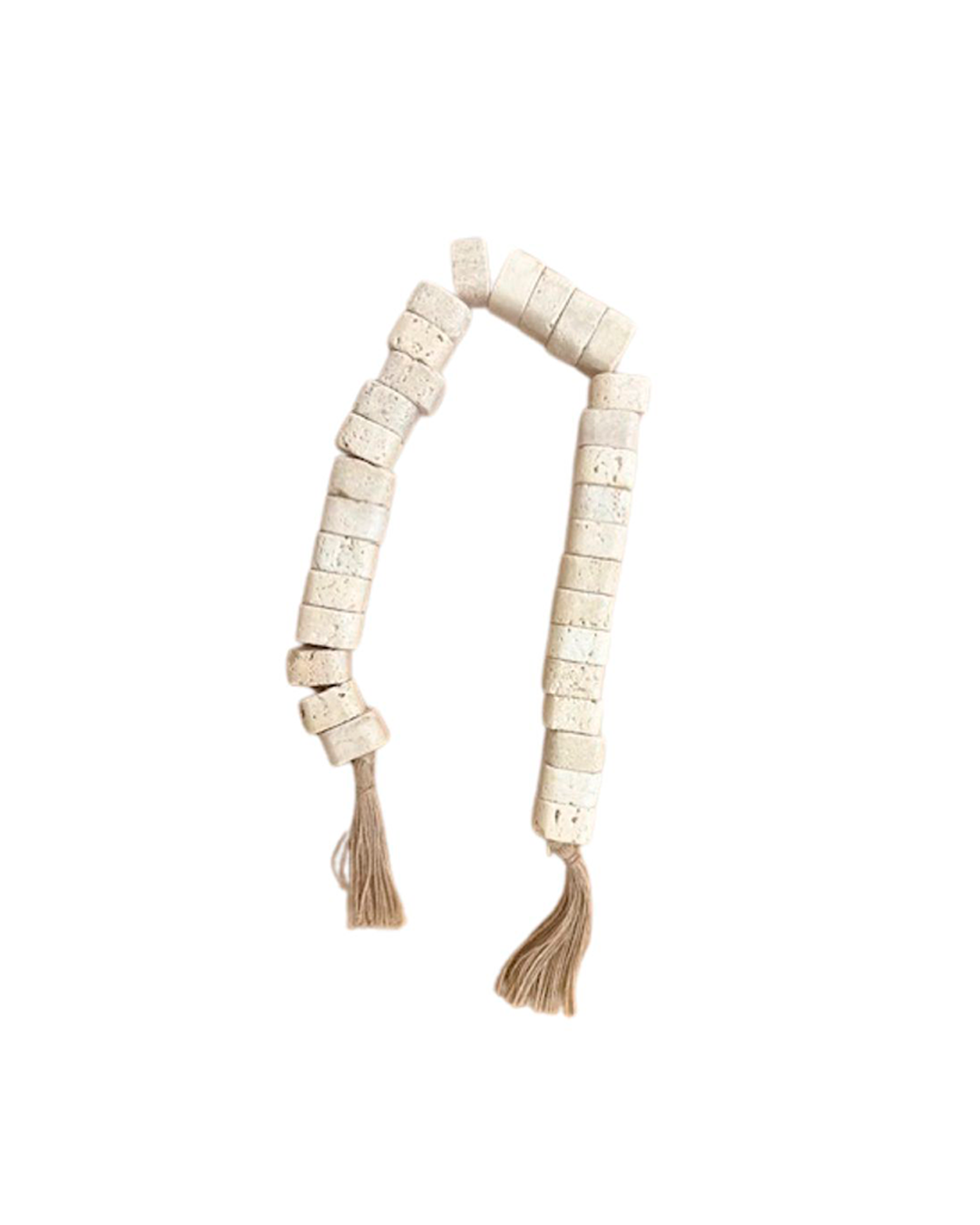 TRAVERTINE 1'' BEADED GARLAND, BROWN 26''