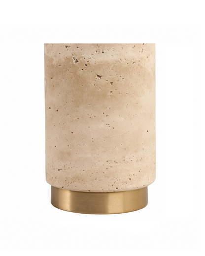 TRAVERTINE LAMP WITH 2 PULLS TAN