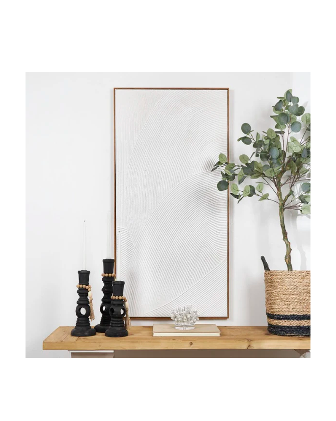 WHITE CANVAS GEOMETRIC ART DECO