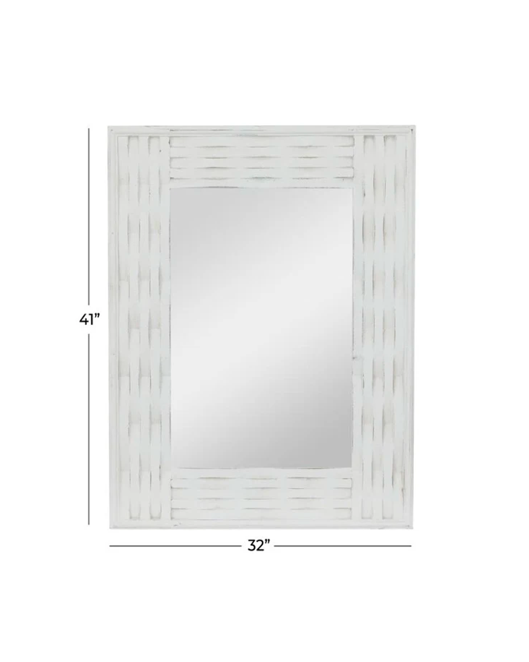 WHITE WOOD WALL MIRROR