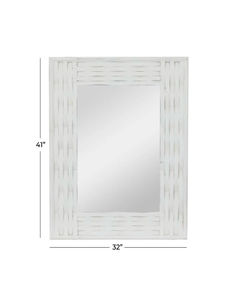 WHITE WOOD WALL MIRROR
