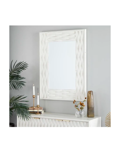 WHITE WOOD WALL MIRROR