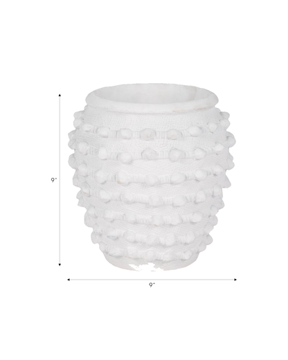 WOVEN KNOT PLANTER WHT