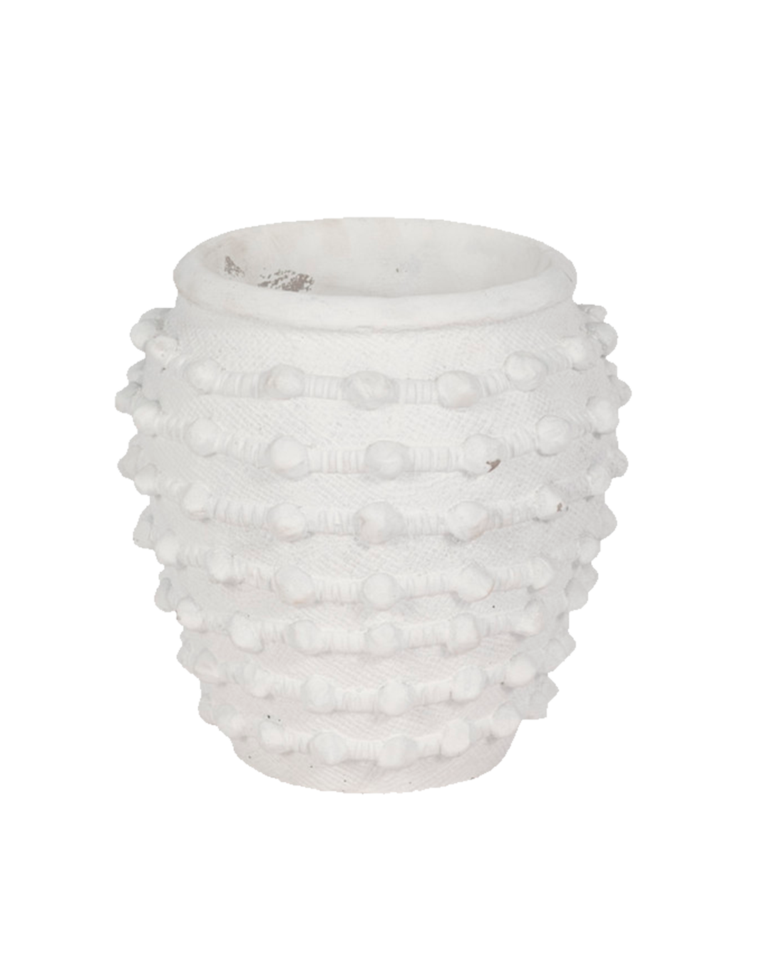 WOVEN KNOT PLANTER WHT
