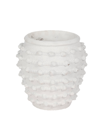 WOVEN KNOT PLANTER WHT