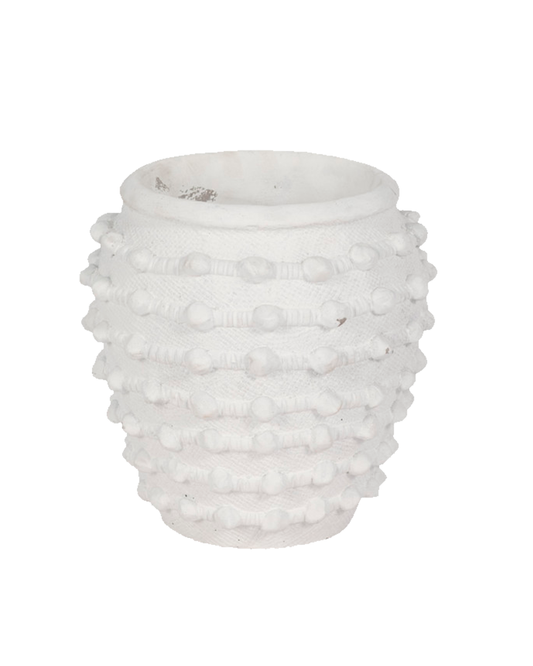 WOVEN KNOT PLANTER WHT