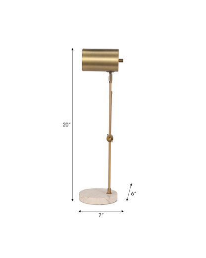 ZONDA TRAVERTINE TABLE LAMP, GOLD