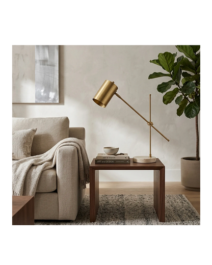 ZONDA TRAVERTINE TABLE LAMP, GOLD