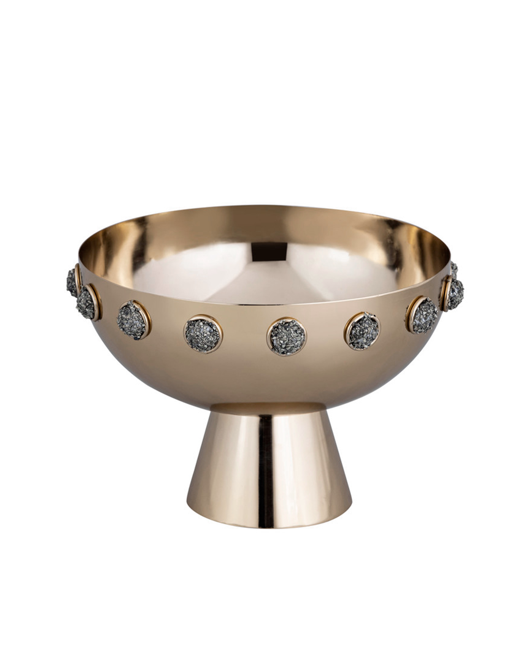 ADALYN PYRITE STONE AND STEEL BOWL
