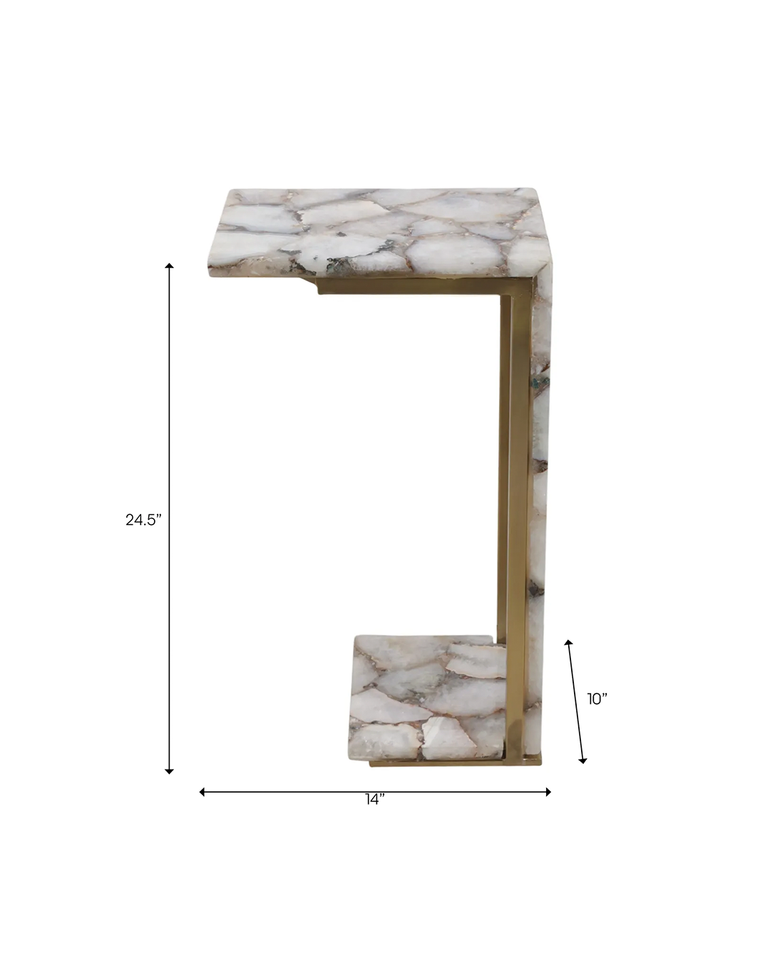 AGATE COFFE TABLE WHITE / GOLD