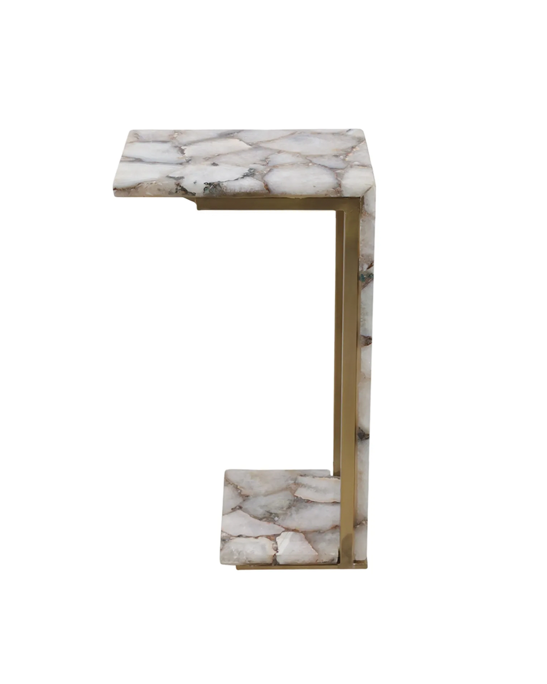 AGATE COFFE TABLE WHITE / GOLD