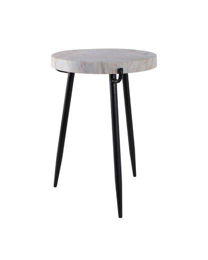 AVONDALE MARBLE ACCENT TABLE WHITE