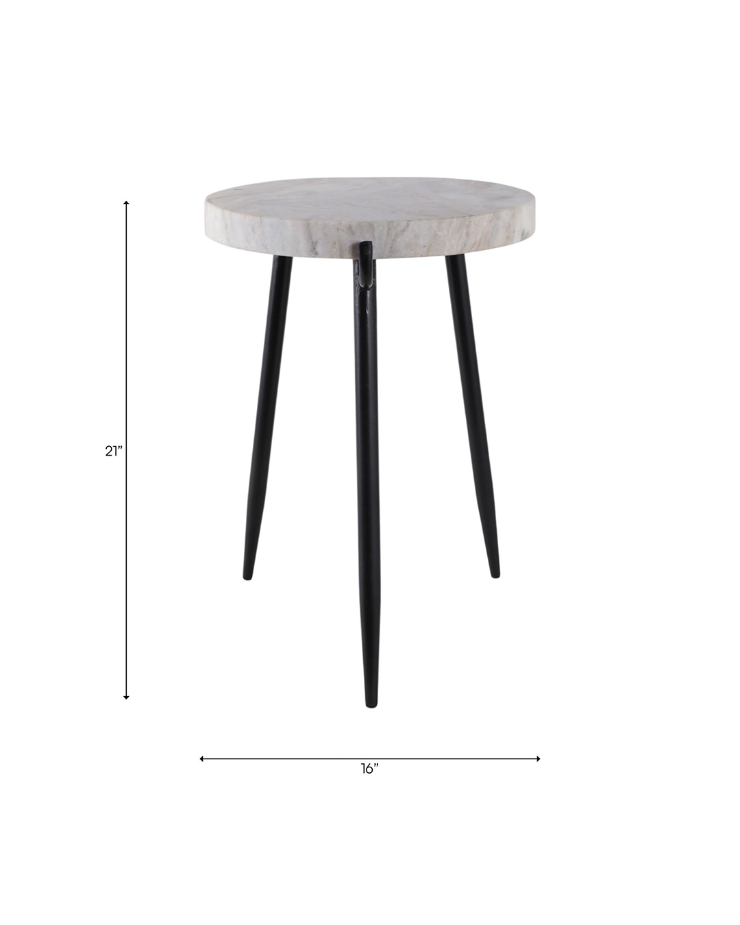 AVONDALE MARBLE ACCENT TABLE WHITE