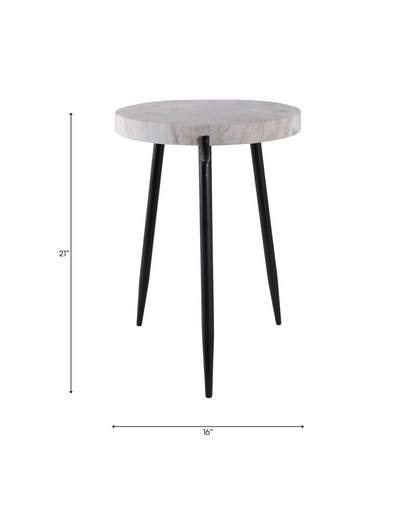 AVONDALE MARBLE ACCENT TABLE WHITE