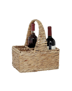 BROWN WATER HYACINTH COASTAL STORAGE BASKET, 15" X 13" X 9"
