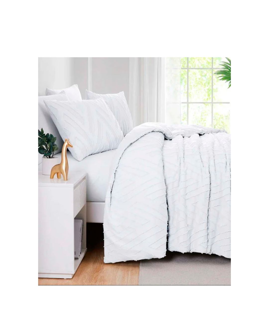CLIPPED JACQUARD CHEVRON COMFORTER SET / -50%