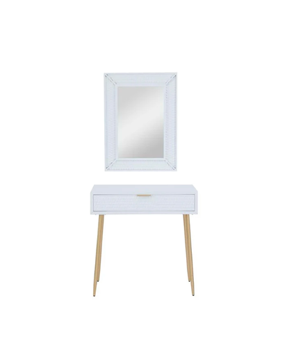 WOOD SINGLE DRAWER CONSOLE TABLE WITH MIRROR, SET OF 2 31", 31"H / -50%